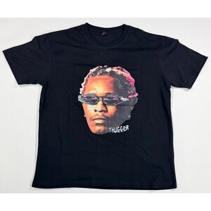 Young Thug Thugger Graphic T-Shirt Mens Medium Black Hip Hop Rap Tee